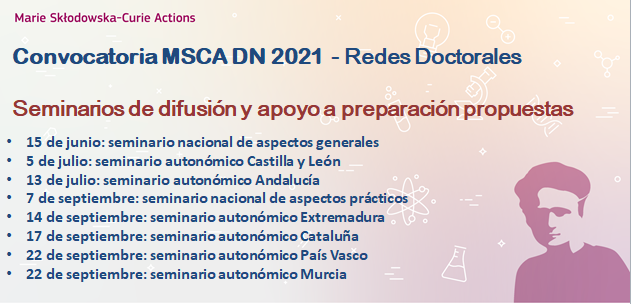 Fechas sesiones informativas Convocatoria MSCA DN 2021