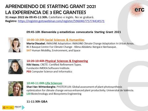 experiencia 3 StG 2021 grantees