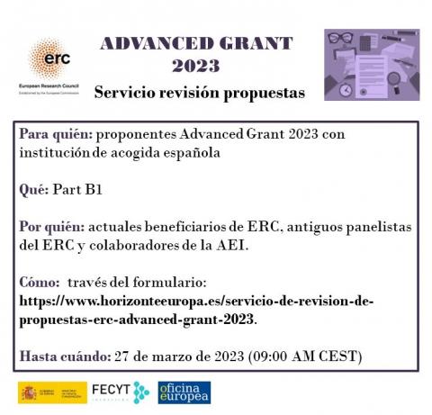 revisiones erc advanced grant 2023