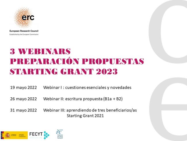 3 webinars Starting Grant 2023